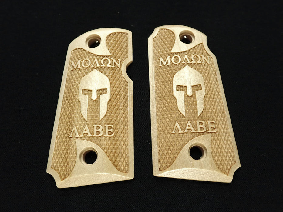 Maple Molon Labe Spartan #1 Kimber Micro 9 Grips