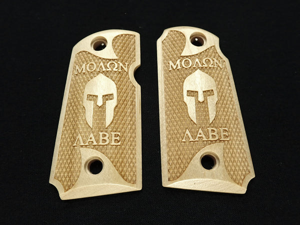 Maple Molon Labe Spartan #1 Kimber Micro 9 Grips