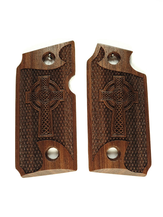 Walnut Celtic Cross #1 Sig Sauer P238 Grips