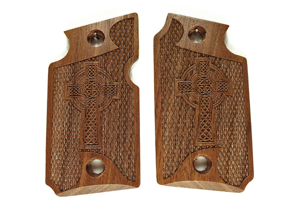 Walnut Celtic Cross Sig Sauer P938 Grips