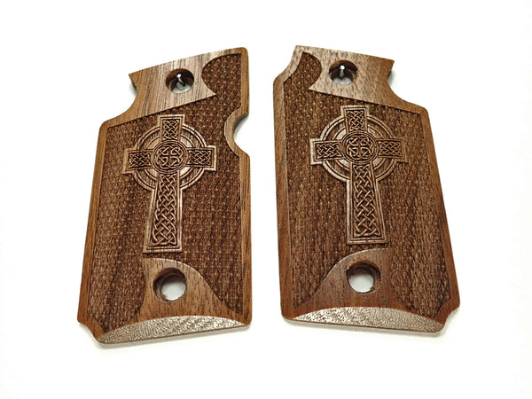 Walnut Celtic Cross Sig Sauer P938 Grips