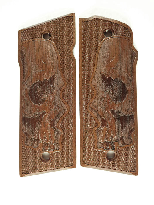 Walnut Skull Coonan .357 Grips