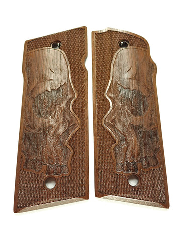 Walnut Skull Coonan .357 Grips