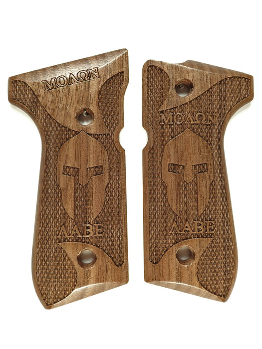 Walnut Molon Labe Spartan #1 Beretta 92fs Grips X