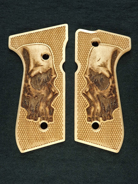 --Maple Skull Beretta 92fs Grips