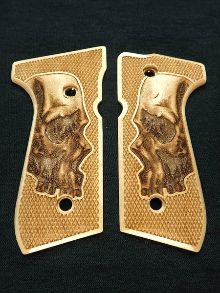 --Maple Skull Beretta 92fs Grips