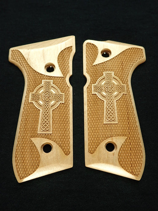 Maple Celtic Cross #1 Beretta 92fs Grips X