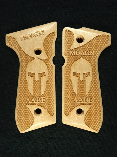 Maple Molon Labe Spartan #1 Beretta 92fs Grips