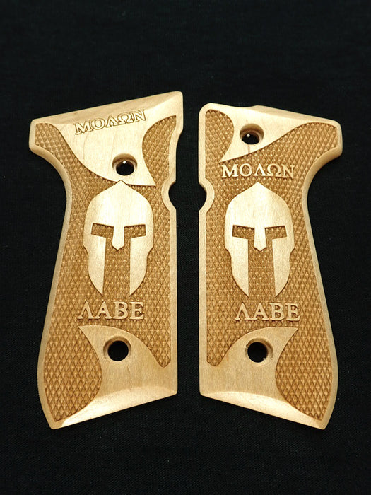 Maple Molon Labe Spartan #1 Beretta 92fs Grips X