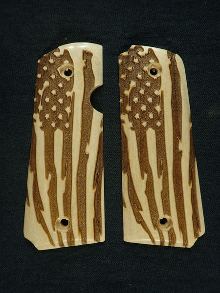 Maple American Flag Rock Island 380 1911 Grips