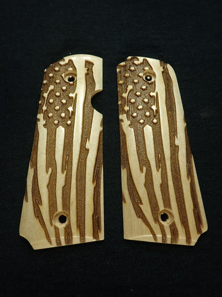 Maple American Flag Rock Island 380 1911 Grips