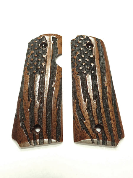 Walnut American Flag Rock Island 380 1911 Grips