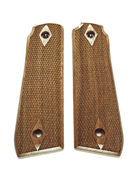 Walnut Double Diamond Checkered Ruger Mark IV 22/45 Grips Engraved Textured