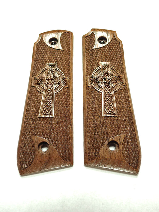 Walnut Celtic Cross Ruger Mark IV 22/45 Grips
