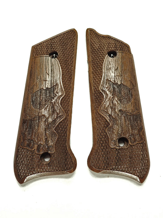 Walnut Skull Ruger Mark II/III Grips X