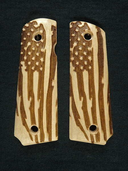 --Maple American Flag Grips Compatible/Replacement for Browning 1911-22 1911-380 Grips