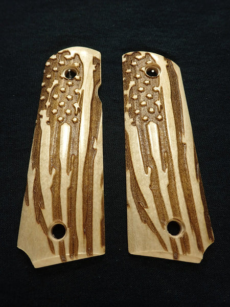 --Maple American Flag Grips Compatible/Replacement for Browning 1911-22 1911-380 Grips