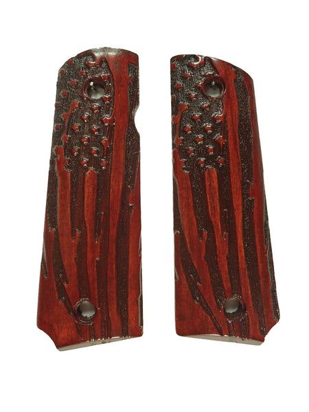 Rosewood American Flag Grips Compatible/Replacement for Browning 1911-22 1911-380 Grips