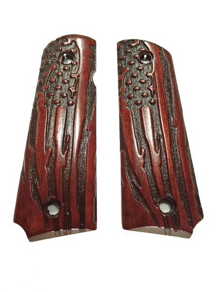 Rosewood American Flag Grips Compatible/Replacement for Browning 1911-22 1911-380 Grips