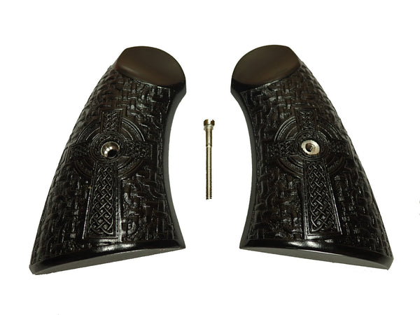 Ebony Braided Celtic Cross Uberti Schofield Grips X