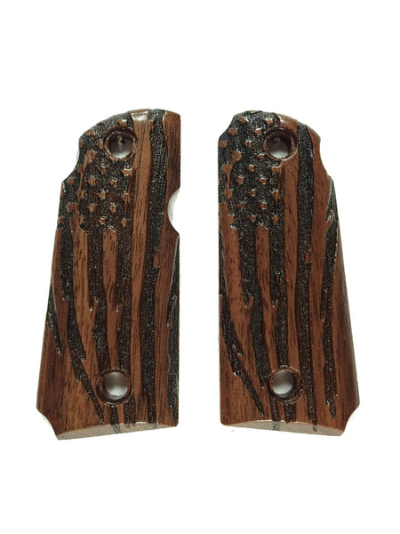 Walnut American Flag Kimber Micro 380 Grips