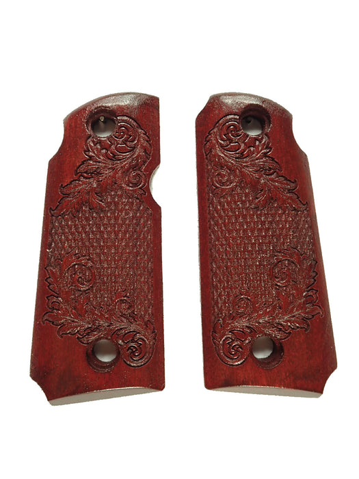 Rosewood Floral Checkered Kimber Micro 380 Grips