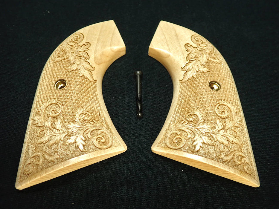 Maple Floral Checkered Ruger New Vaquero Grips X