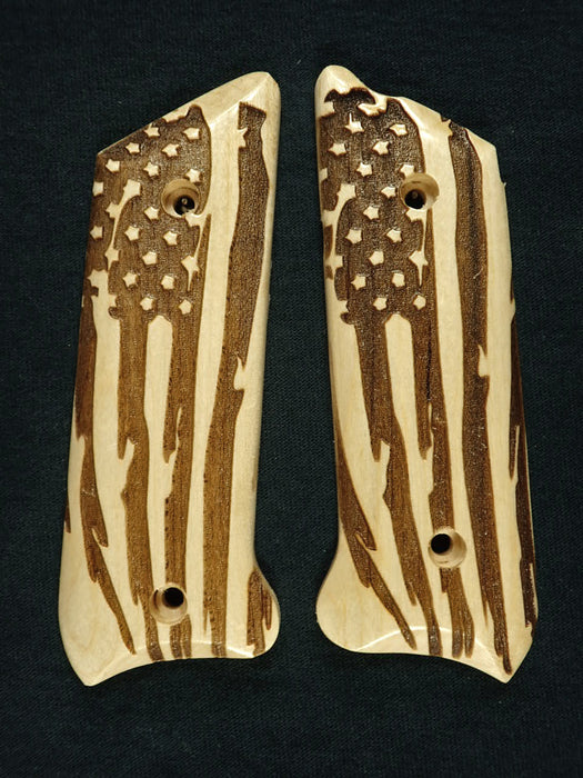 Maple American Flag Ruger Mark II/III Grips