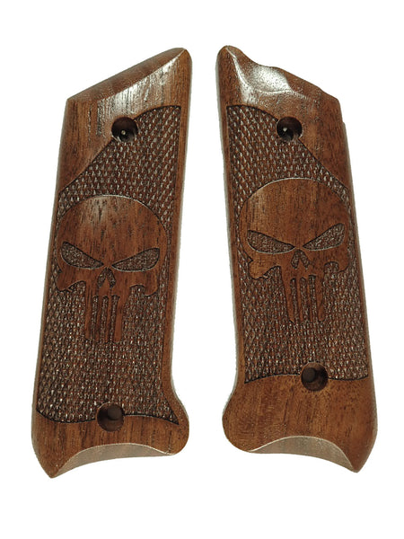 --Walnut Punisher Ruger Mark II/III Grips Checkered Engraved Textured #2