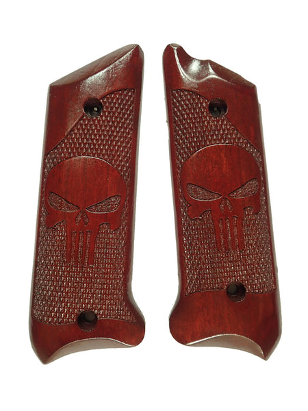 --Rosewood Punisher Ruger Mark II/III Grips Checkered Engraved Textured #2