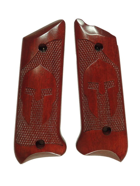 --Rosewood Spartan Ruger Mark II/III Grips Checkered Engraved Textured