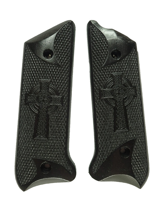 Ebony Celtic Cross #1 Ruger Mark II/III Grips X