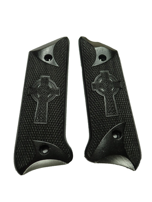 Ebony Celtic Cross #1 Ruger Mark II/III Grips X