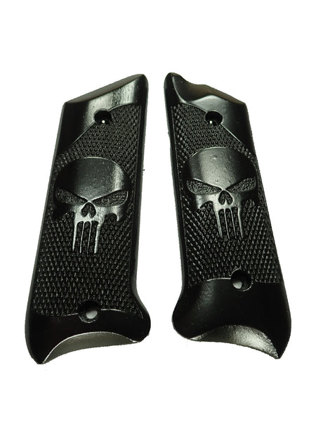 --Ebony Punisher Ruger Mark II/III Grips Checkered Engraved Textured #2