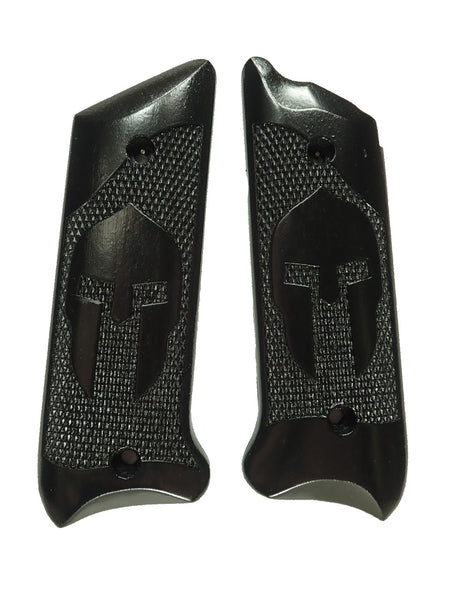 --Ebony Spartan Ruger Mark II/III Grips Checkered Engraved Textured