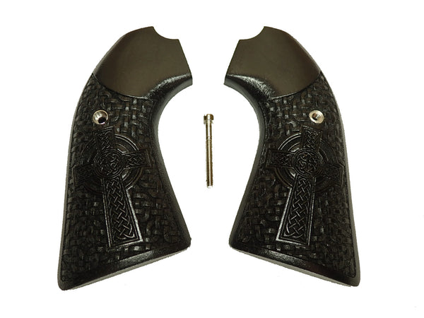 Ebony Braided Celtic Cross Ruger Vaquero Bisley Grips