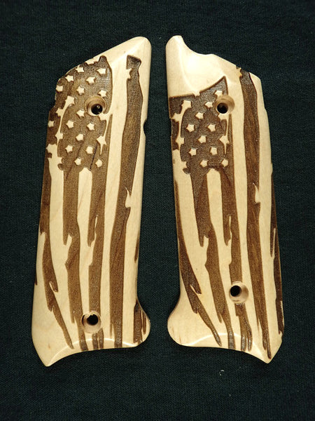 Maple American Flag Ruger Mark IV Grips