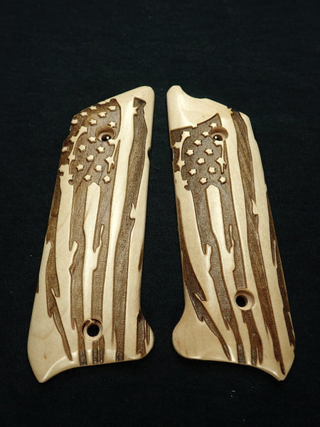 Maple American Flag Ruger Mark IV Grips