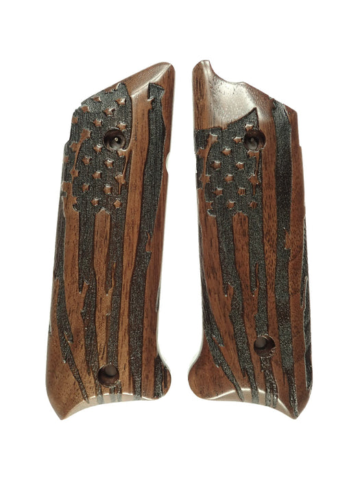 Walnut American Flag Ruger Mark IV Grips