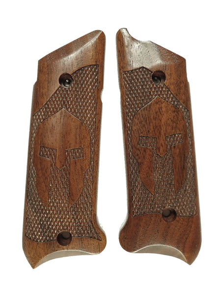 --Walnut Spartan Ruger Mark IV Grips Checkered Engraved Textured