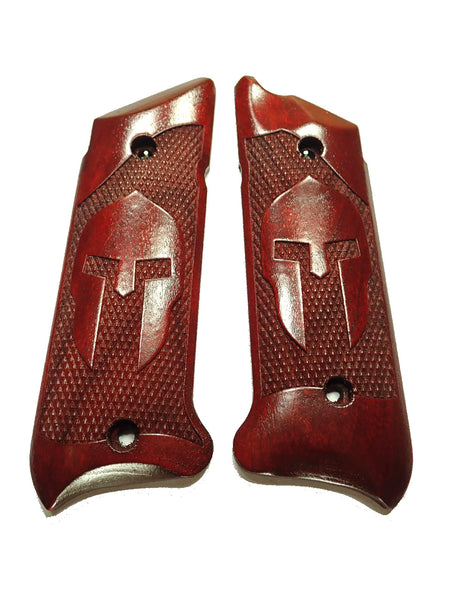 --Rosewood Spartan Ruger Mark IV Grips Checkered Engraved Textured