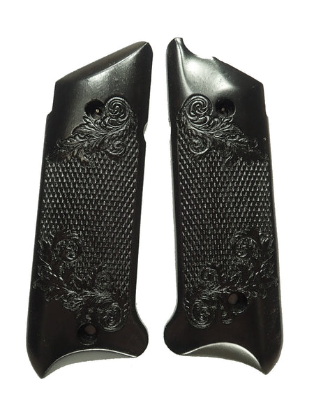 Ebony Floral Checkered Ruger Mark IV Grips Checkered Engraved Textured