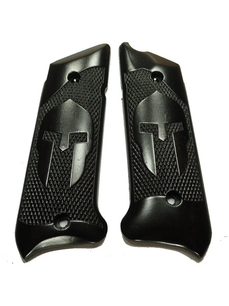 --Ebony Spartan Ruger Mark IV Grips Checkered Engraved Textured