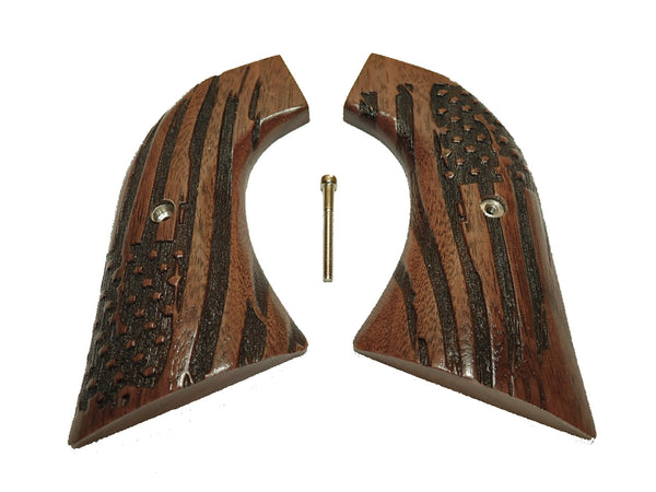 Walnut American Flag Ruger Super Blackhawk Grips