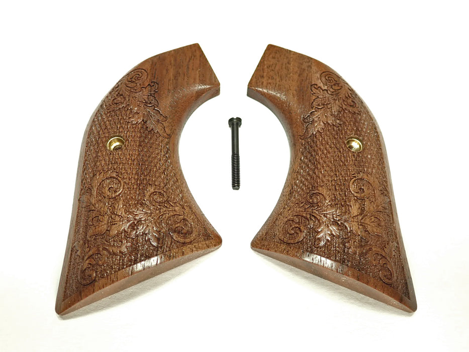 Walnut Checkered Floral Ruger Vaquero/Blackhawk/Wrangler Grips