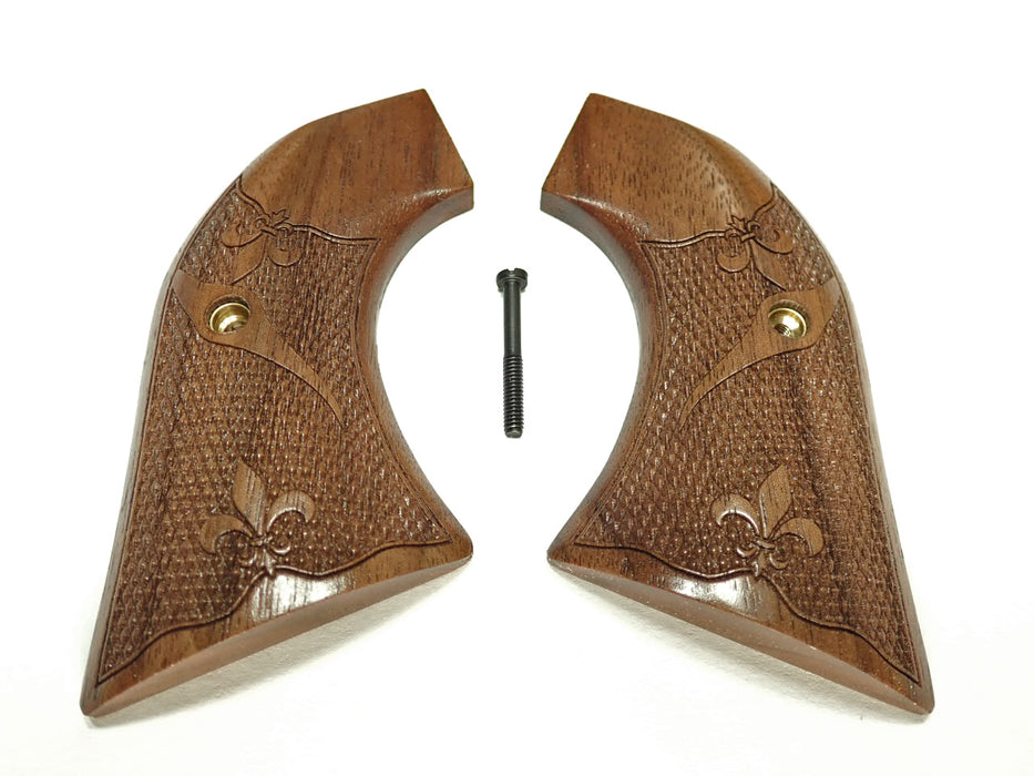 Walnut Fleur De Lis Ruger Vaquero/Blackhawk/Wrangler Grips Textured