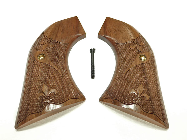 Walnut Fleur De Lis Ruger Vaquero/Blackhawk/Wrangler Grips Textured