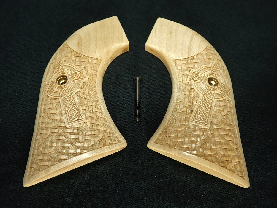 Maple Braided Celtic Cross Ruger Vaquero/Blackhawk/Wrangler Grips X