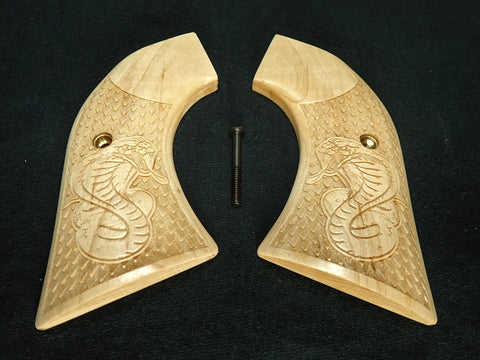 --Maple Cobra Engraved Ruger Vaquero/Blackhawk/Wrangler Grips Textured