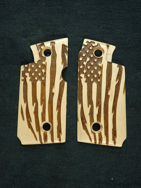 Maple American Flag Springfield Armory 911 9mm Grips